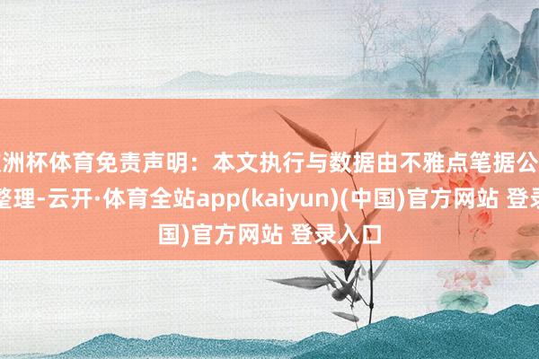欧洲杯体育免责声明：本文执行与数据由不雅点笔据公开信息整理-云开·体育全站app(kaiyun)(中国)官方网站 登录入口