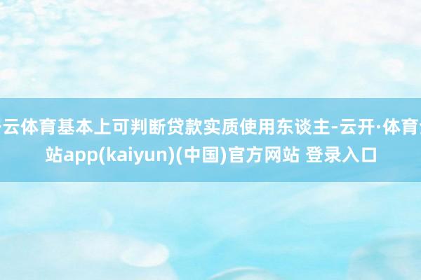 开云体育基本上可判断贷款实质使用东谈主-云开·体育全站app(kaiyun)(中国)官方网站 登录入口