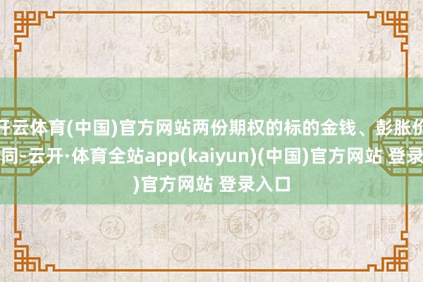 开云体育(中国)官方网站两份期权的标的金钱、彭胀价钱相同-云开·体育全站app(kaiyun)(中国)官方网站 登录入口