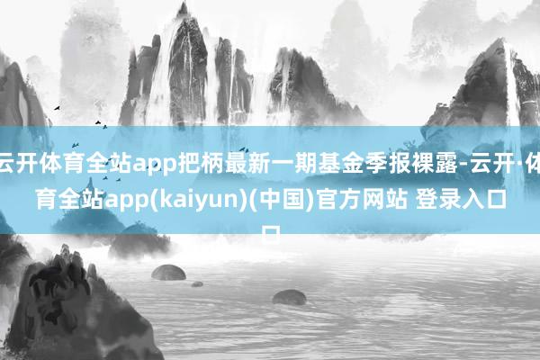云开体育全站app把柄最新一期基金季报裸露-云开·体育全站app(kaiyun)(中国)官方网站 登录入口