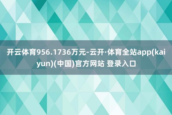 开云体育956.1736万元-云开·体育全站app(kaiyun)(中国)官方网站 登录入口