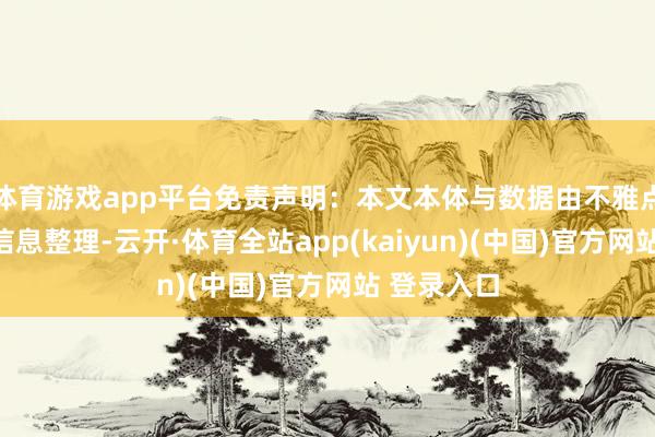 体育游戏app平台免责声明：本文本体与数据由不雅点证实公开信息整理-云开·体育全站app(kaiyun)(中国)官方网站 登录入口