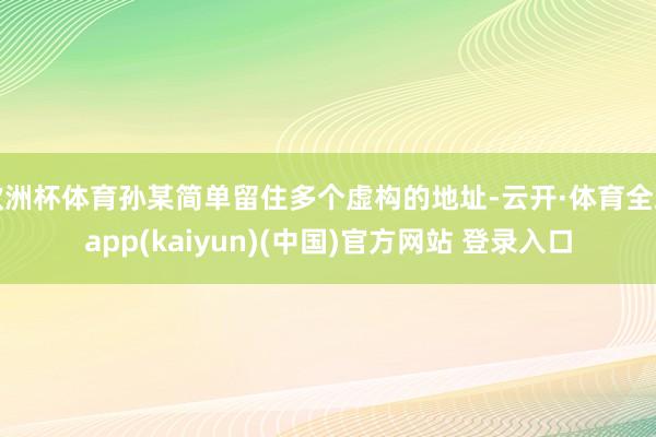 欧洲杯体育孙某简单留住多个虚构的地址-云开·体育全站app(kaiyun)(中国)官方网站 登录入口